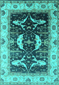 Oriental Turquoise Industrial Rug, urb1659turq