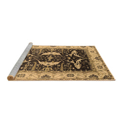 Sideview of Machine Washable Oriental Brown Industrial Rug, wshurb1659brn