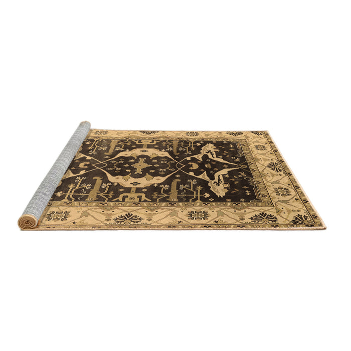 Sideview of Machine Washable Oriental Brown Industrial Rug, wshurb1659brn