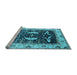 Sideview of Machine Washable Oriental Light Blue Industrial Rug, wshurb1659lblu