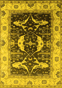 Oriental Yellow Industrial Rug, urb1659yw