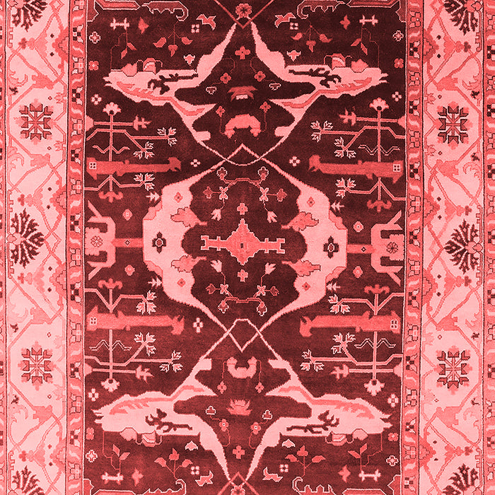 Machine Washable Oriental Red Industrial Rug, wshurb1659red