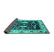 Sideview of Oriental Turquoise Industrial Rug, urb1659turq