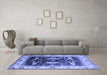 Machine Washable Oriental Blue Industrial Rug in a Living Room, wshurb1659blu