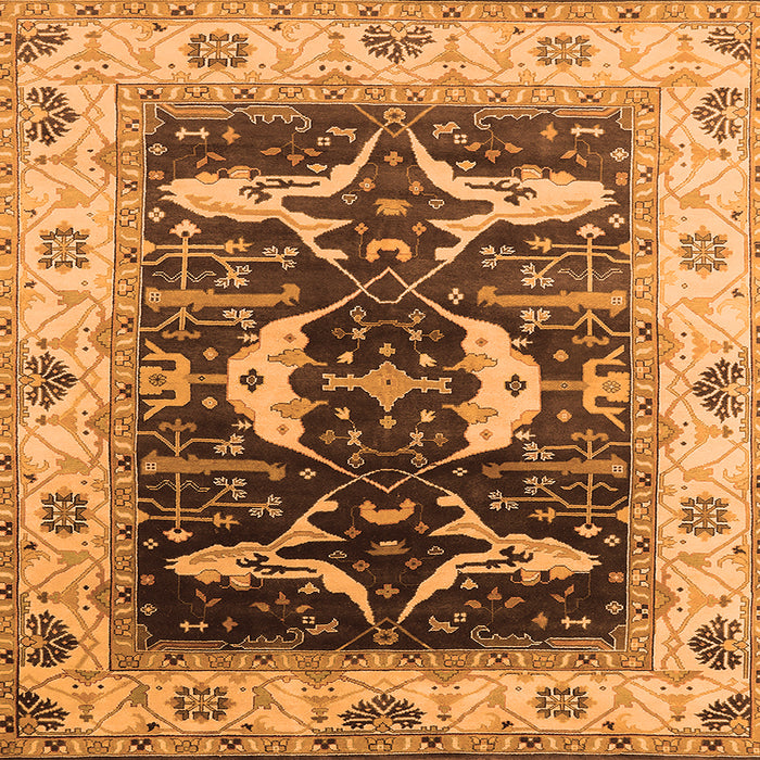 Square Oriental Orange Industrial Rug, urb1659org