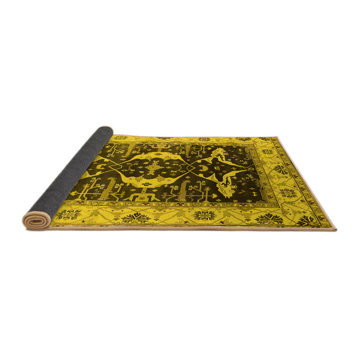 Sideview of Oriental Yellow Industrial Rug, urb1659yw