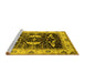 Sideview of Machine Washable Oriental Yellow Industrial Rug, wshurb1659yw