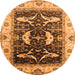 Round Oriental Orange Industrial Rug, urb1659org