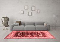 Machine Washable Oriental Red Industrial Rug, wshurb1659red