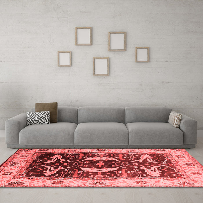 Industrial Red Washable Rugs