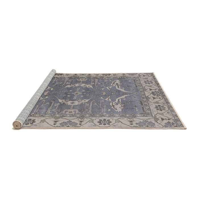 Sideview of Machine Washable Industrial Modern Silver Pink Rug, wshurb1660