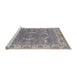 Sideview of Machine Washable Industrial Modern Silver Pink Rug, wshurb1660