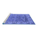 Sideview of Machine Washable Oriental Blue Industrial Rug, wshurb1660blu