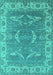 Machine Washable Oriental Turquoise Industrial Area Rugs, wshurb1660turq