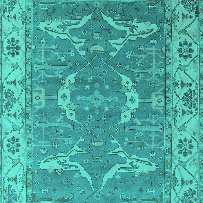 Machine Washable Oriental Turquoise Industrial Area Rugs, wshurb1660turq