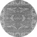 Round Oriental Gray Industrial Rug, urb1660gry