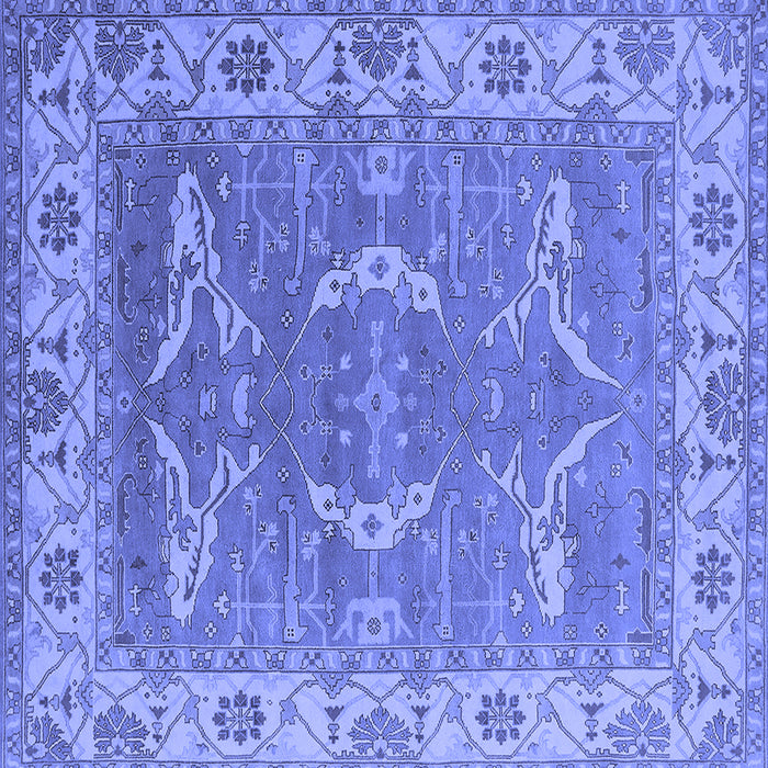 Square Machine Washable Oriental Blue Industrial Rug, wshurb1660blu