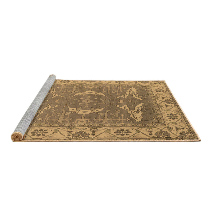 Sideview of Machine Washable Oriental Brown Industrial Rug, wshurb1660brn
