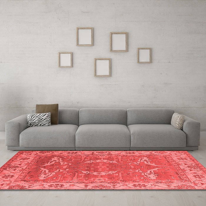 Industrial Red Washable Rugs