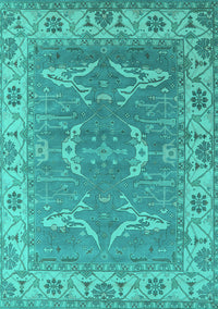 Oriental Turquoise Industrial Rug, urb1660turq