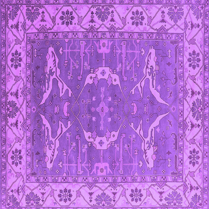 Square Machine Washable Oriental Purple Industrial Area Rugs, wshurb1660pur