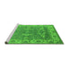 Sideview of Machine Washable Oriental Green Industrial Area Rugs, wshurb1660grn