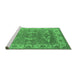 Sideview of Machine Washable Oriental Emerald Green Industrial Area Rugs, wshurb1660emgrn