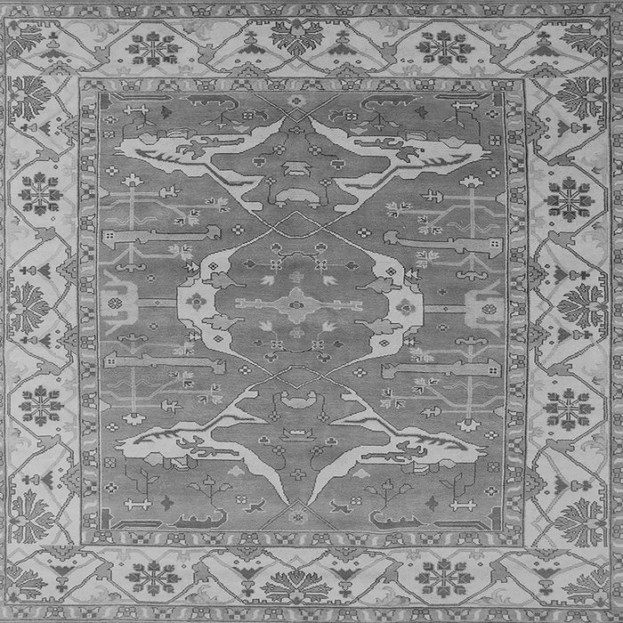 Square Machine Washable Oriental Gray Industrial Rug, wshurb1660gry
