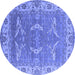 Round Oriental Blue Industrial Rug, urb1660blu