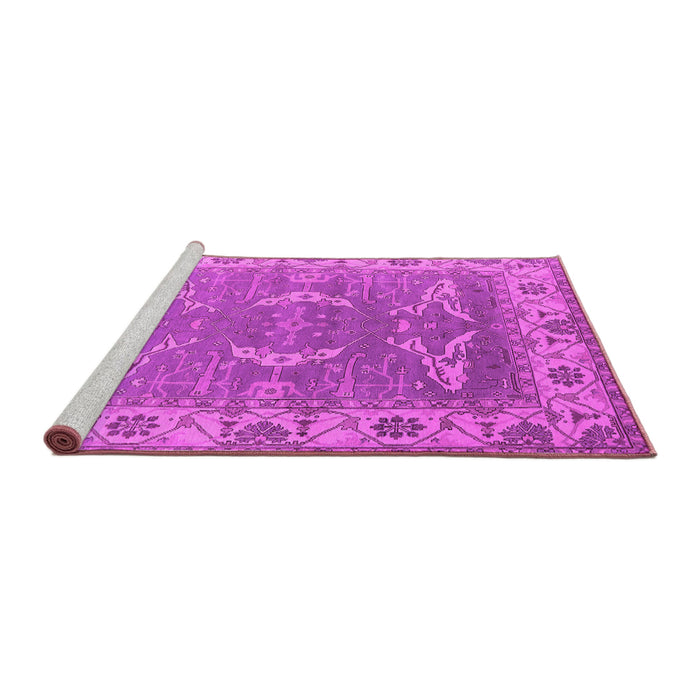 Sideview of Machine Washable Oriental Pink Industrial Rug, wshurb1660pnk