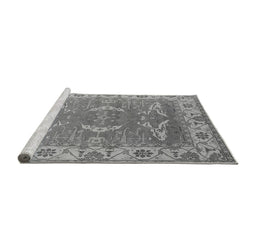 Sideview of Machine Washable Oriental Gray Industrial Rug, wshurb1660gry