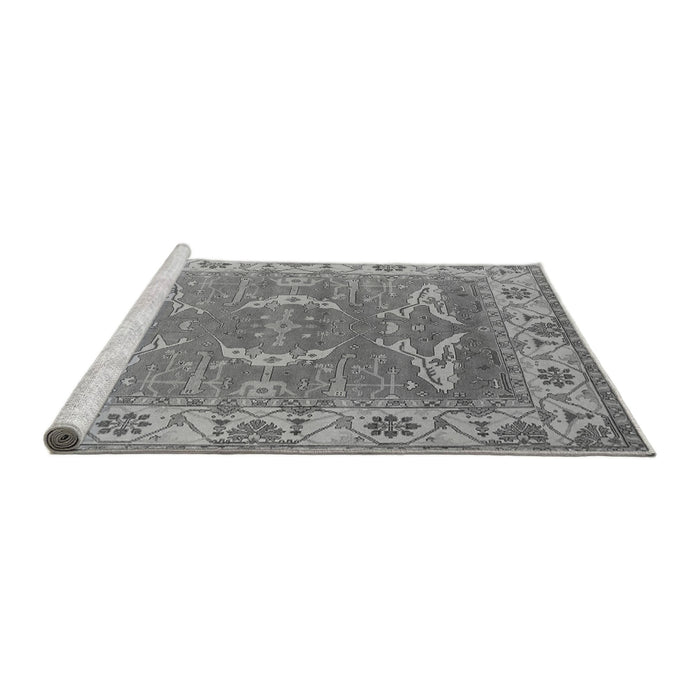Sideview of Machine Washable Oriental Gray Industrial Rug, wshurb1660gry