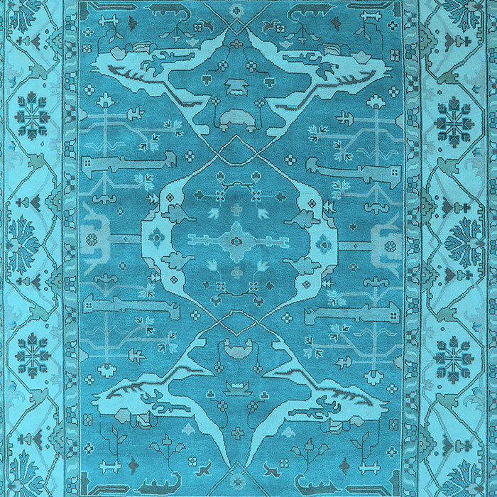 Machine Washable Oriental Light Blue Industrial Rug, wshurb1660lblu