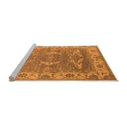Sideview of Machine Washable Oriental Orange Industrial Area Rugs, wshurb1660org
