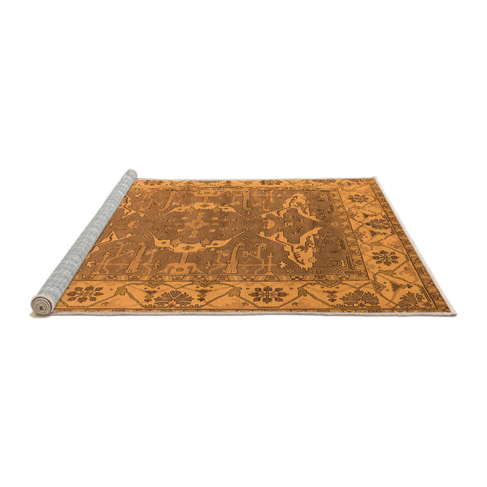 Sideview of Machine Washable Oriental Orange Industrial Area Rugs, wshurb1660org