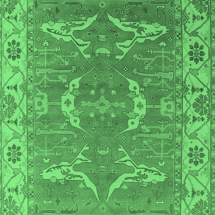 Machine Washable Oriental Emerald Green Industrial Area Rugs, wshurb1660emgrn