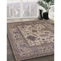 Mid-Century Modern Camel Brown Oriental Rug, urb1661