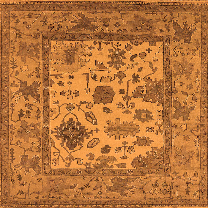 Square Oriental Orange Industrial Rug, urb1661org