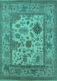 Oriental Turquoise Industrial Rug, urb1661turq