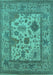 Oriental Turquoise Industrial Rug, urb1661turq