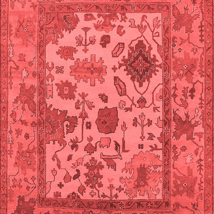 Machine Washable Oriental Red Industrial Rug, wshurb1661red