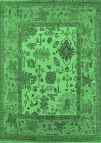 Oriental Emerald Green Industrial Rug, urb1661emgrn