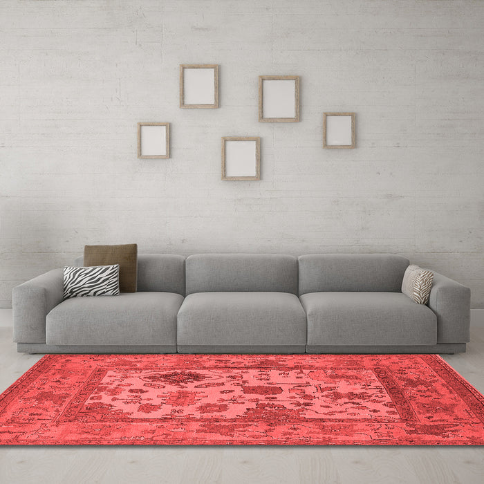 Industrial Red Washable Rugs
