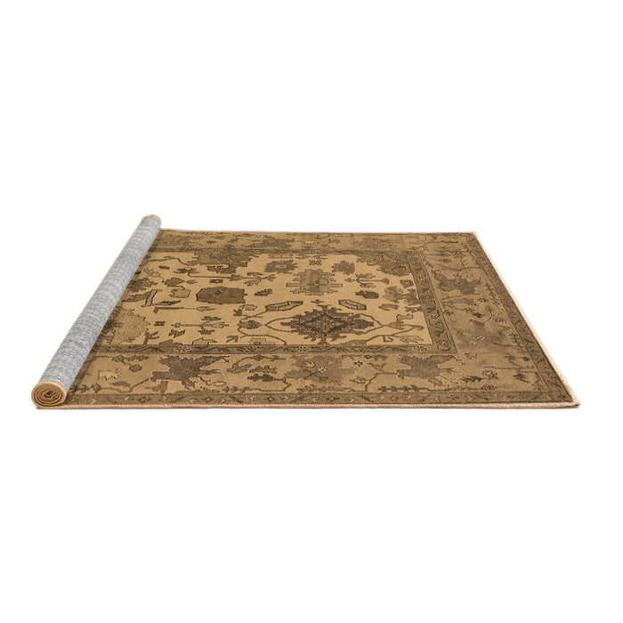 Sideview of Machine Washable Oriental Brown Industrial Rug, wshurb1661brn