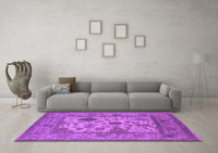 Machine Washable Oriental Purple Industrial Rug, wshurb1661pur