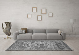 Machine Washable Oriental Gray Industrial Rug in a Living Room,, wshurb1661gry