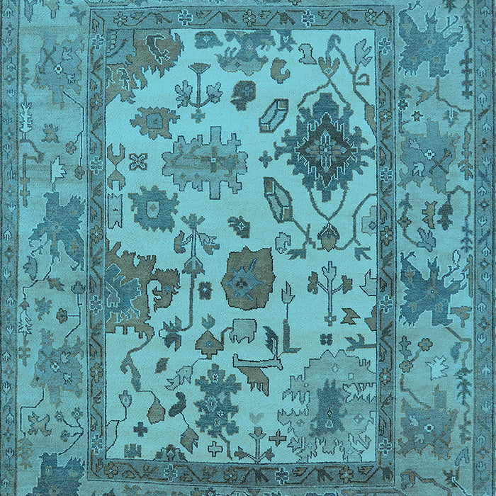 Machine Washable Oriental Light Blue Industrial Rug, wshurb1661lblu