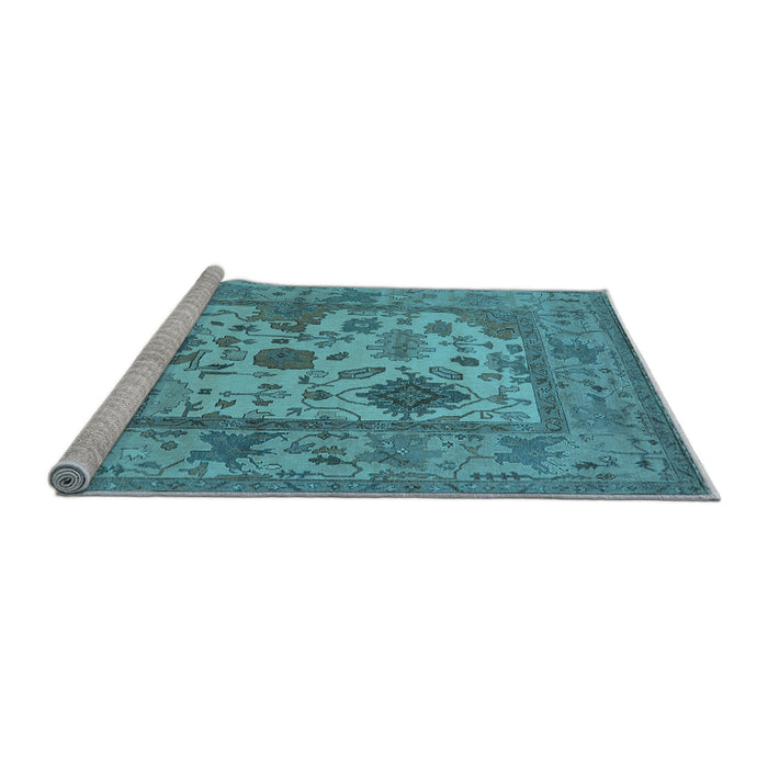 Sideview of Machine Washable Oriental Light Blue Industrial Rug, wshurb1661lblu
