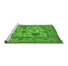 Sideview of Machine Washable Oriental Green Industrial Area Rugs, wshurb1661grn