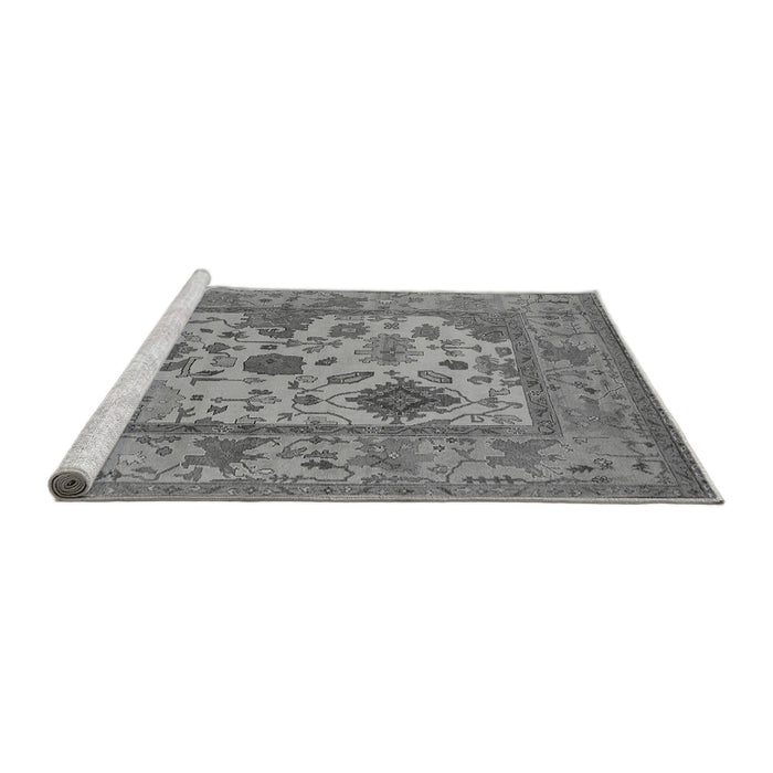 Sideview of Machine Washable Oriental Gray Industrial Rug, wshurb1661gry